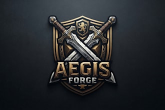 design a bold crossed swords logo for your brand