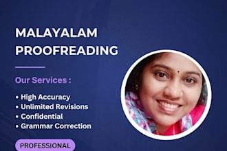 malayalam proof reading and editing