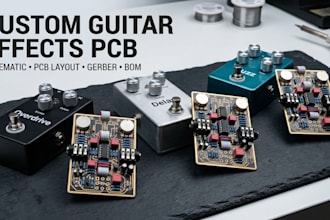 design guitar pedal pcb, audio effects circuit and analog pcb