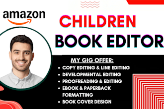 edit and format your childrens book and picture book for amazon kdp