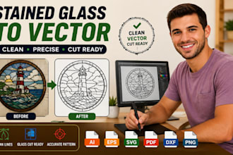 convert stained glass image to vector stained glass pattern glass cutting patter