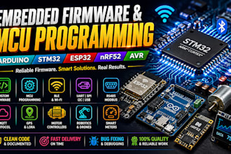 develop arduino, nrf52, esp32 firmware for robotics, drones and iot devices