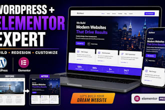 wordpress website design elementor redesign wordpress website development divi
