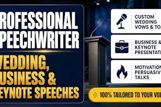 write motivational business informative wedding speech writing keynote speech