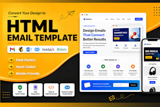 code responsive HTML email template from figma, PSD, PDF, or image