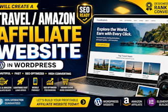 create travel affiliate website or amazon affiliate website in wordpress