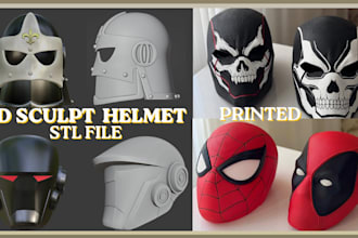sculpt 3d cosplay helmets 3d masks wearables halloween masks for print 3d masks