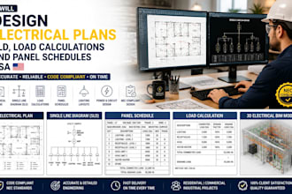 design electrical plans sld load calculations and panel schedules USA