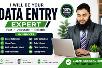 data entry, web research and copy paste