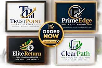 income tax logo finance accounting bookkeeping  firm income tax design