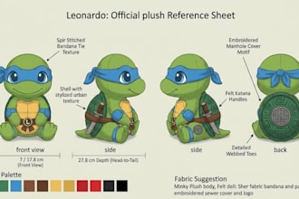 design professional plush toy, soft toy and character toy reference sheet