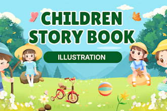 draw your children book illustration, kids book and book illustrator