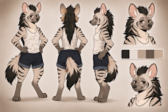 create furry reference sheet fursona ref sheet furry nsfw character design oc
