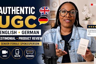english german senior lady spokesperson ugc selfie testimonial product review