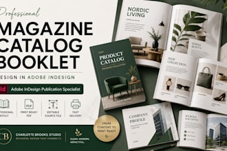 design magazine, catalog, booklet, and layout in adobe indesign