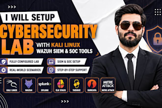 setup cybersecurity lab with kali linux wazuh siem and soc tools