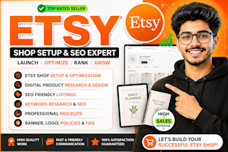 create etsy digital products, set up your etsy shop, create listings