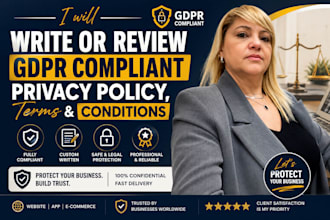 create or review gdpr private policy, terms and conditions