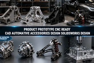 product prototype cnc ready cad automative accessories design solidsworks design