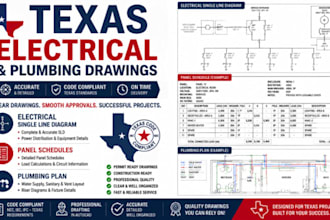design texas electrical single line diagram panel schedules plumbing plan