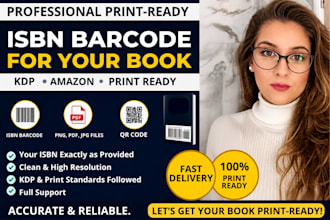 design a print ready isbn barcode for your amazon kindle KDP book