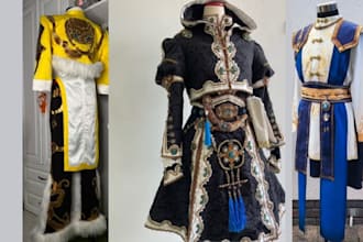 sew custom cosplay costumes, anime clothing, cosplay fabric and sewing pattern