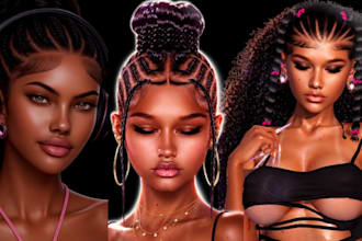 create custom 3d mesh hair for second life vrchat vtuber sims 4 sansar imvu