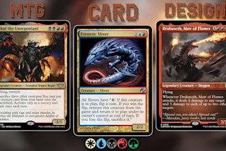 design playing card game, tcg, mtg, tarot, poker card design, card deck