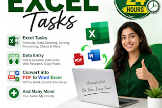 do excel tasks, convert to pdf, data entry tasks