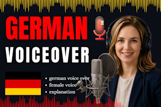 record warm german female voice over and narration within 24 hours
