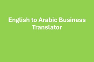 do english to arabic business and technical translation