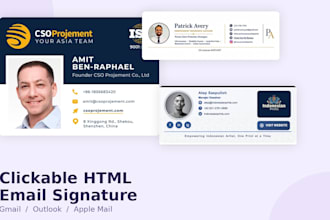 design a clickable HTML email signature