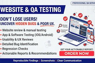 review your website user experience and report bugs
