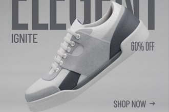create realistic 3d sneaker and footwear renders