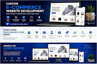 develop a custom e commerce website with modern design