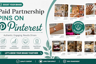 create a paid partnership pin for your product on my niche pinterest account