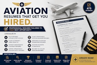 write aviation resume, pilot resume, linkedin and cover letter