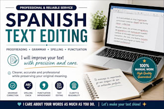 proofread and edit your spanish text for clarity and grammar