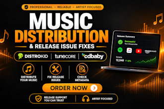 music distribution, music manager, fix distribution issues, and music marketing