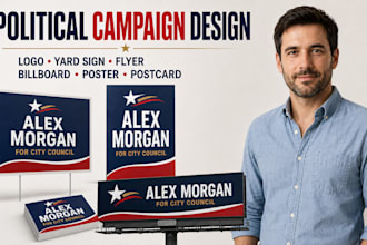 design political campaign logo yard sign flyer billboard poster and postcard