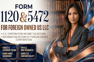 prepare form 1120 and 5472 for foreign owned ecommerce and real estate llcs
