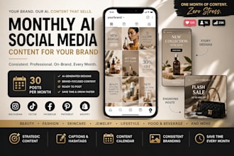 create monthly ai social media content for your brand ig tiktok and facebook