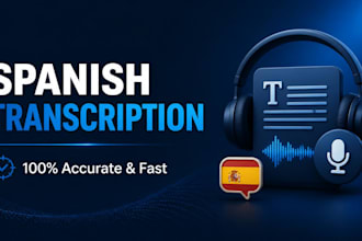 transcribe and proofread spanish audio, podcasts, and interviews