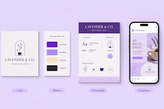 design a complete brand identity kit for cafes and boutique retail