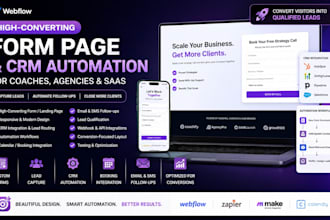 design high converting formpage with CRM automation for coaches, agencies saas