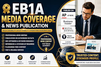 provide eb1a media coverage and news article publication