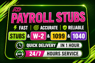 do stubs, form w2, 1040 and 1099 urgent fast