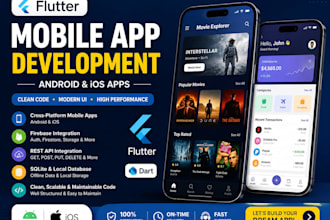 develop a flutter mobile app for android and ios