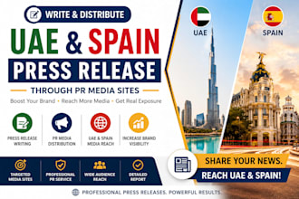 write and distribute your uae, spain press release through PR media sites