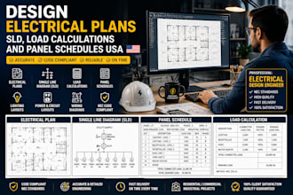 design electrical plans sld load calculations and panel schedules USA